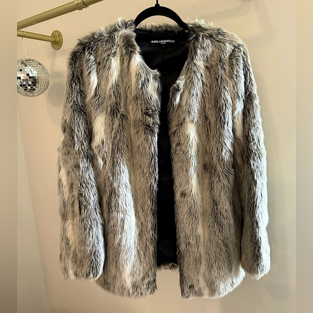 Karl Lagerfeld Faux Fur Jacket